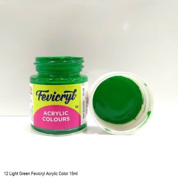 12 LIGHT GREEN FEVICRYL ACRYLIC COLOURS 15ML