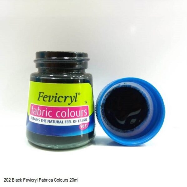 202 BLACK FEVICRYL FABRIC COLOURS 20ML