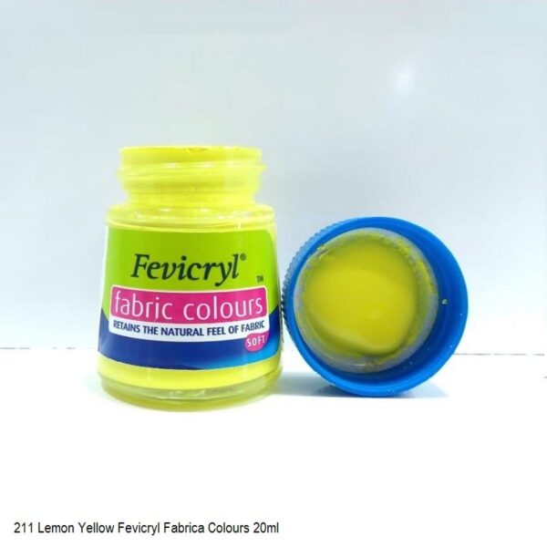 211 LEMON YELLOW FEVICRYL FABRIC COLOURS 20ML