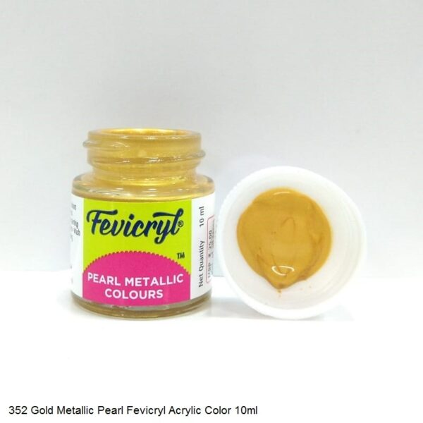 352 GOLD METALLIC PEARL FEVICRYL ACRYLIC COLOR 10ML