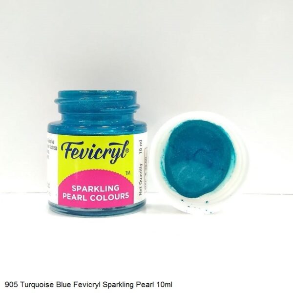 905 TURQUOISE BLUE SPARKLING PEARL FEVICRYL ACRYLIC COLOURS 10ML