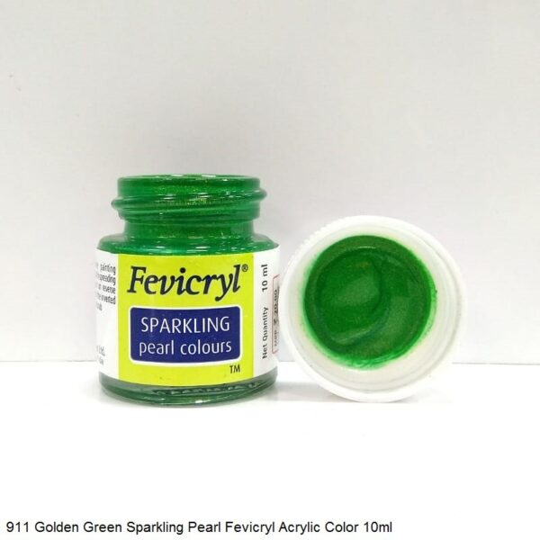 911 GOLDEN GREEN SPARKLING PEARL FEVICRYL ACRYLIC COLOR 10ML