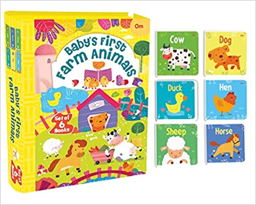 Baby's First Farm Animals : Cow, Duck, Dog, Hen, Sheep and Horse (Set of 6 Books)