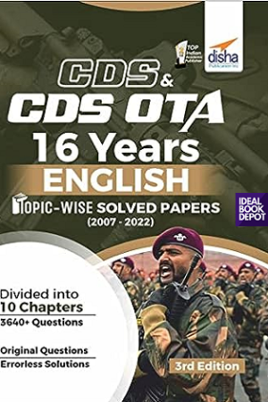 CDS & CDS OTA 16 Years English Topic wise Solved Papers (2007 - 2022) 3rd Edition