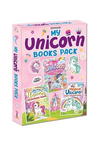 My Unicorn Books Pack - Unicorn Sticker and Activity Book, Copy Colour and Colouring Books